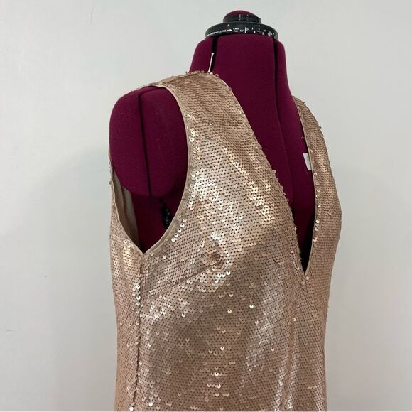 Forever 21 Golden Tone Mini Cocktail Party Dress Sequences - Picture 5 of 7